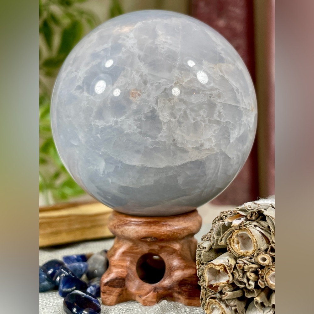 2290 Blue Rose Quartz Crystal Sphere